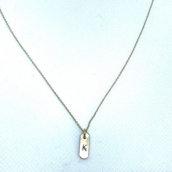 Nashelle Dog Tag Pendant Chain Necklace Gold Tone Spring Ring Closure 18 Inches - Picture 4 of 4